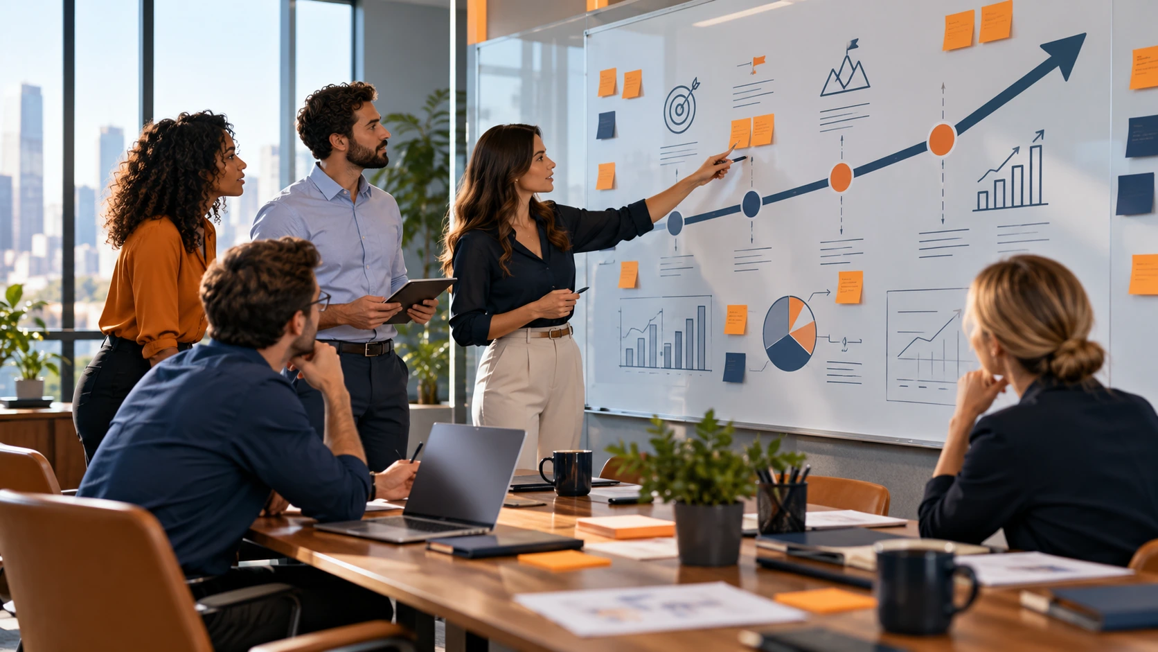 Business team building a phased scaling roadmap